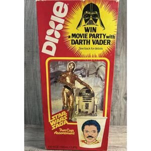 Vintage 1982 Star Wars Dixie Cups Open Box 69 Cups C-3PO R2-D2 Lando Droids